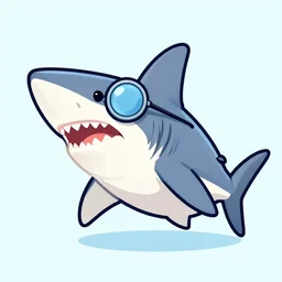 shark wearing a monocle!!!, monocle shark, illustration, artstation