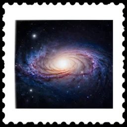 a minimalistic isometry of milky way galaxy as a postage stamp