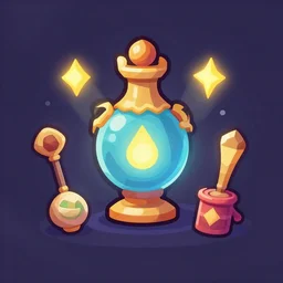 skill magic potion stuff loot legends hearstone stylized digital illustration video game icon