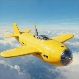 a painting of a futuristic yellow submarine plane flying through the sky, concept art by Ian McQue, cgsociety, retrofuturism, artstation hq, concept art, sci-fi, wide angle