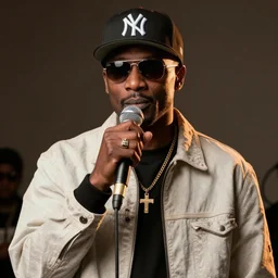 mf doom holding a microphone