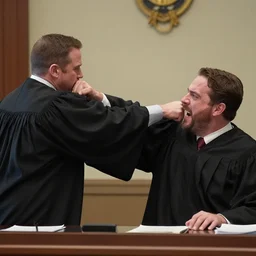 Saul Goodman punching a judge in the face