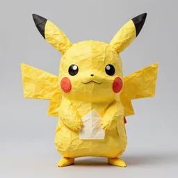 Pikachu Sculpture made out of tissue paper