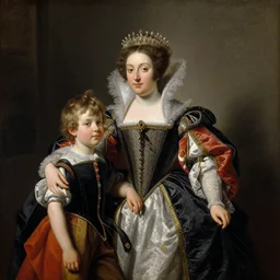 painting of a queen and her son, 1826
