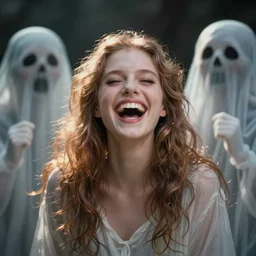 crazy girl ghosts laughing