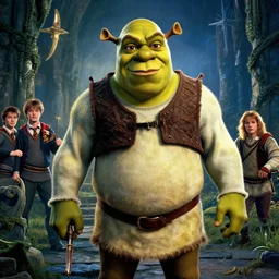 harry potter shrek, movie poster, movie still, full hd 4 k artstation render
