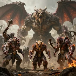 taunting arbormage, zombie ogre, erebos's titan, loxodon lifechanter, pitchburn devils, giant lumbering cave dragon, by antoine wiertz and noah bradley, visually stunning, cinematic, ultra realistic, hyper realism, 1 2 k, epic, octane render, unreal engine, vfx, maya