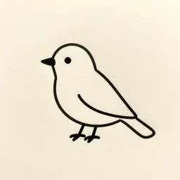 simple line drawing of a bird, very simple