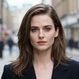 closeup portrait of eva green in a winter london street, photograph, natural light, sharp, detailed face, magazine, press, photo, Steve McCurry, David Lazar, Canon, Nikon, focus