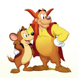 Astérix and Obelix posing by Uderzo