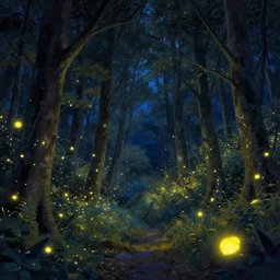 the forest of fireflies, beautiful work of art where hotarubi appears