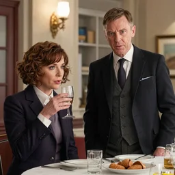 Amy Pond having a drink with  James Bond
