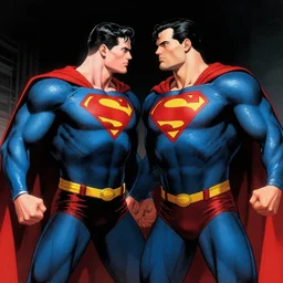 homelander fights superman art by greg rutkowski