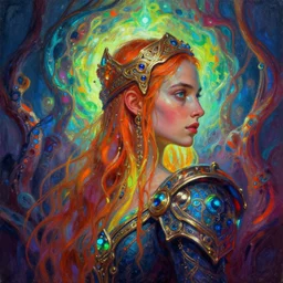 side portrait, imogen poots, paladin!, fantasy, gloomhaven, luminescent, organic painting, gaudy colors, octane render, unreal engine, by greg manchess, huang guangjian, gil elvgren, sachin teng, greg rutkowski, jesper ejsing, ilya kuvshinov