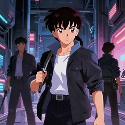 full - color cinematic movie still from the 1 9 8 2 anime - adaptation of blade runner. science - fiction ; action ; neon ; gritty ; dystopian ; detective mystery.