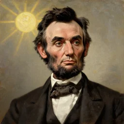 portrait of abraham lincoln, sweating underneath the sun in gettysburgh, oil on canvas by william sidney mount - 1 8 3 3, trending on artstation