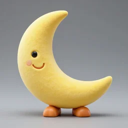 toy character moon with smiling face