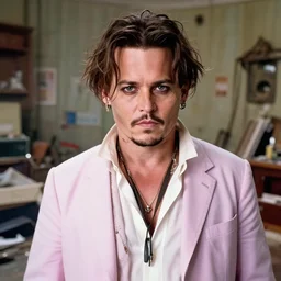 ( hyperrealistic portrait of johnny depp mukbang, the background is a filthy thrashed room ) by noah bradley, photorealistic, dynamic lighting, very detailed faces, trending on artstation, wallpaper, dream, 4 k, award winning, lovely pastel colors, ethereal, elegant