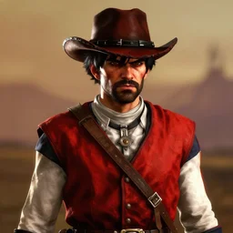 goku wearing a cowboy hat in red dead redemption 2, a screenhot from a game, rdr 2