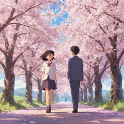 cherry blossoms, Low level, rendered by Beeple, Makoto Shinkai, syd meade, simon stålenhag, synthwave style, digital art, unreal engine, WLOP, trending on artstation, 4K UHD image, octane render,