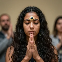third eye illuminati ritual, candid portrait