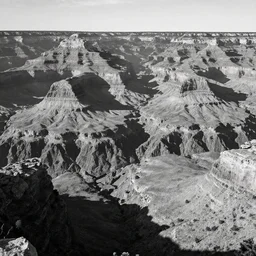 grand canyon, high resolution, black and white photograph by ansel adams