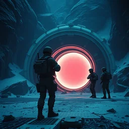 film still of united states soldiers guarding an experimental portal, hard scifi
