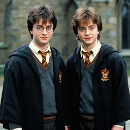 Cinematic still of Harry Potter and Frodo in Lord of the Rings, cinematic photography, grainy