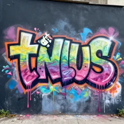 3 d graffiti of the word t - minus with dripping paint, diam