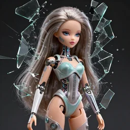 a hiper intricate portrait of beautiful cybernetic barbi doll, it falls apart into voronoi fractures, broken glass, hiper intricate 3 d render, hyper realistic detailed portrait, scifi, fantasy, hdri light, hyper detailed, octane render, concept art, by peter mohrbacher, by wlop, by ruan jia