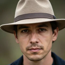 close - up portrait of a man with a hat