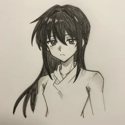 a terrible amateur anime character drawn in ms paint. uneven linework, poor anatomy. trending on deviantart