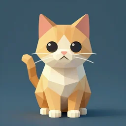 a low polygon render of a kitten
