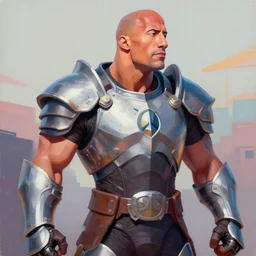 greg manchess portrait painting of fierce partially armored foundation aka dwayne the rock johnson from fortnite as overwatch character, medium shot, asymmetrical, profile picture, organic painting, sunny day, matte painting, bold shapes, hard edges, street art, trending on artstation, by huang guangjian, gil elvgren, ruan jia, greg rutkowski, gaston bussiere