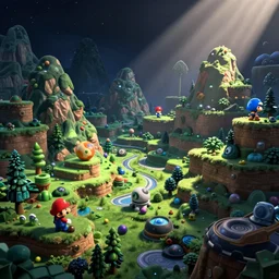 Super Mario Galaxy landscapes