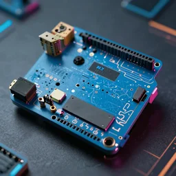 Beautiful Photo of Arduino Uno. Cyberpunk. 4K
