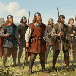 old ilustrations depicting the Viking invasion of England