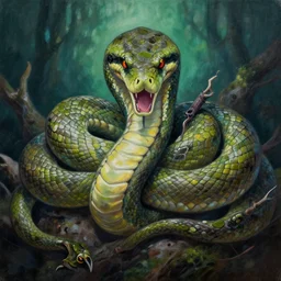 a beautiful painting of malicious python