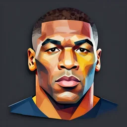 cubist portrait of mike tyson cutout digital illustration cartoon colorful beeple vector art illustration