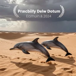 dolphins walking in the desert