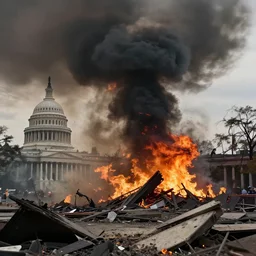 found footage style of tornado destroying washington dc, ashes, destruction, fire, hyperdetailed, artstation, cgsociety, 8 k