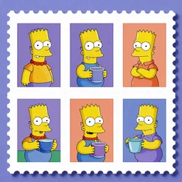 postage stamp series with The Simpsons