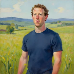 a painting of mark zuckerberg in the style of grimgar, beautiful landscape