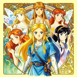 great fairies, from the legend of zelda!! portrait illustration, pop art, splash painting, art by geof darrow, ashley wood, alphonse mucha, makoto shinkai