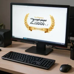 photo of a computer on a desk ( 2 0 0 0 ). realistic, highly - detailed, award - winning, sharp focus