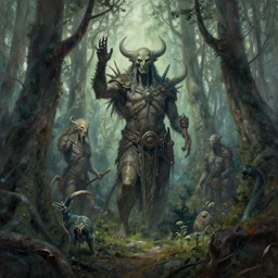 artwork by john howe of a forest of abyss elders
