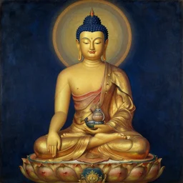 buddhism, painting by gaston bussiere, greg rutkowski, jean giraud