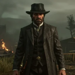 Film still of Voldemort, from Red Dead Redemption 2 (2018 video game)