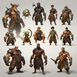 several character and creature designs, Greg Rutkowski, Darek Zabrocki, Karlkka, Jayison Devadas, Phuoc Quan, trending on Artstation, 8K, ultra wide angle, pincushion lens effect