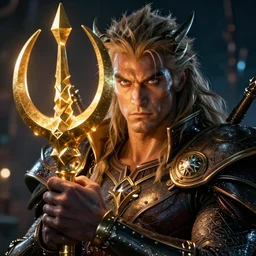 cinematic shot of an epic portrait of ganon hold the triforce, shiny skin, beautiful eyes, beautiful, small details, night setting, realistic poster with volumetric light from craig mallism, artgerm, jeremy lipkin and michael garmash, unreal engine, radiant light, detailed and complex environment, digital art, trends at art station, a masterpiece